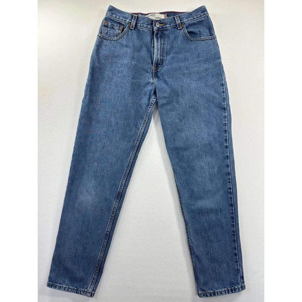 Vintage Y2K Levi's 550 Relaxed Tapered Mom Jeans Women 10 M Blue Denim High Rise